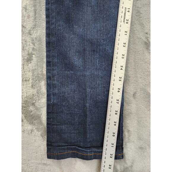 Zara Man Black Tag Straight Leg Denim Jeans Size 30 Blue Dark Wash Stretch Slim - Picture 14 of 16